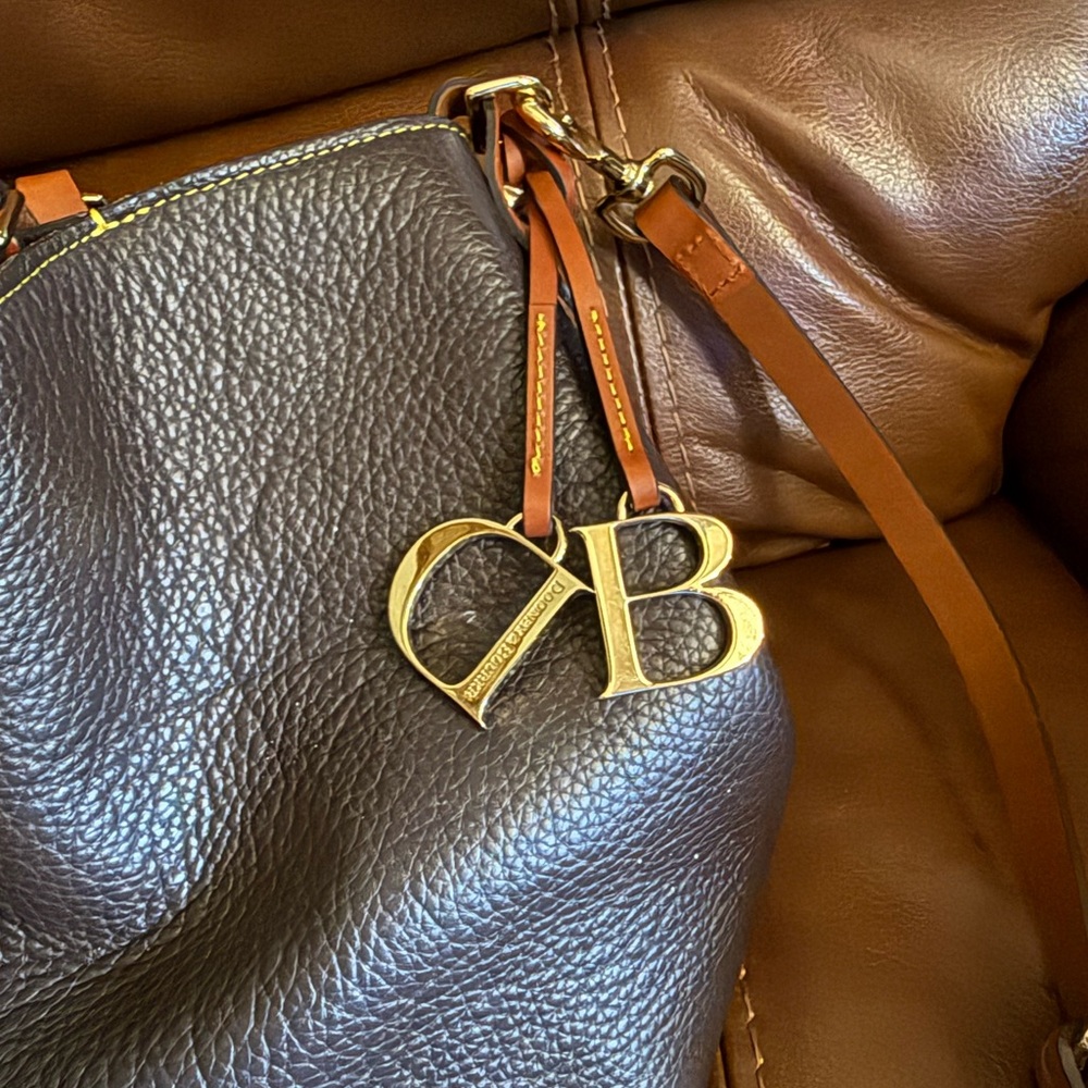 Dooney & Bourke Brown Crossbody Bag with Gold Charm